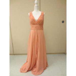 Kanalik Salmon Chiffon Formal Dress Gown Size 12 Style 1678 Bridal Prom